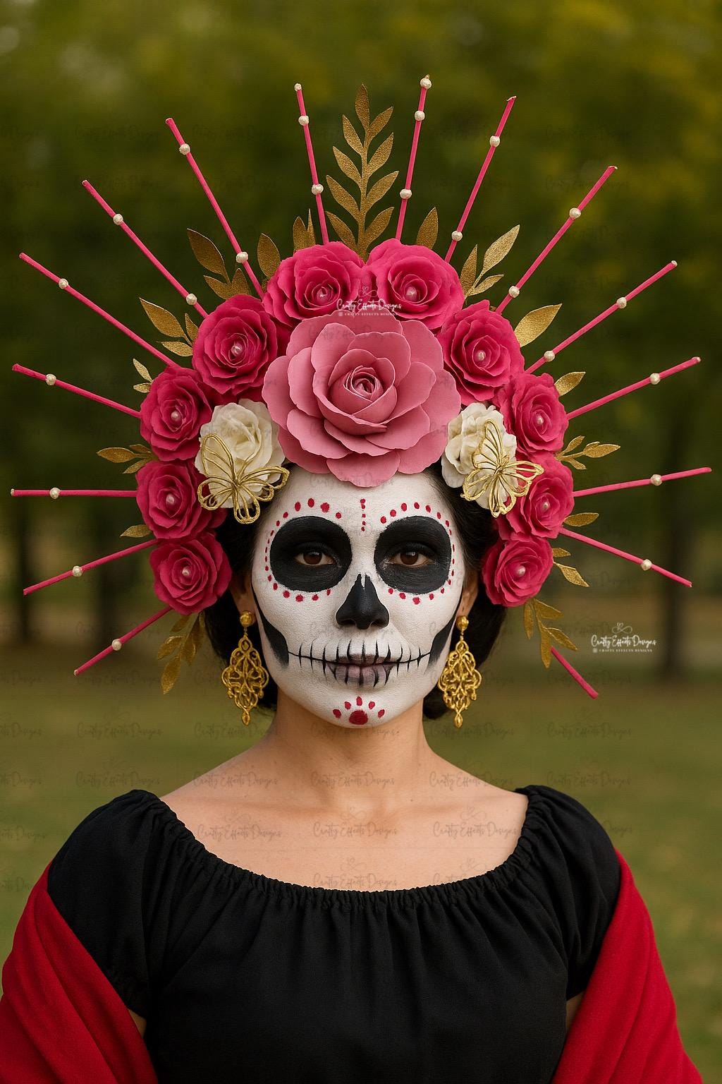 Dia de los muertos crown, Spike Crown, Floral Crown, Halloween Costumes, Day of the dead crown, Crown, Corona Dia de los Muertos