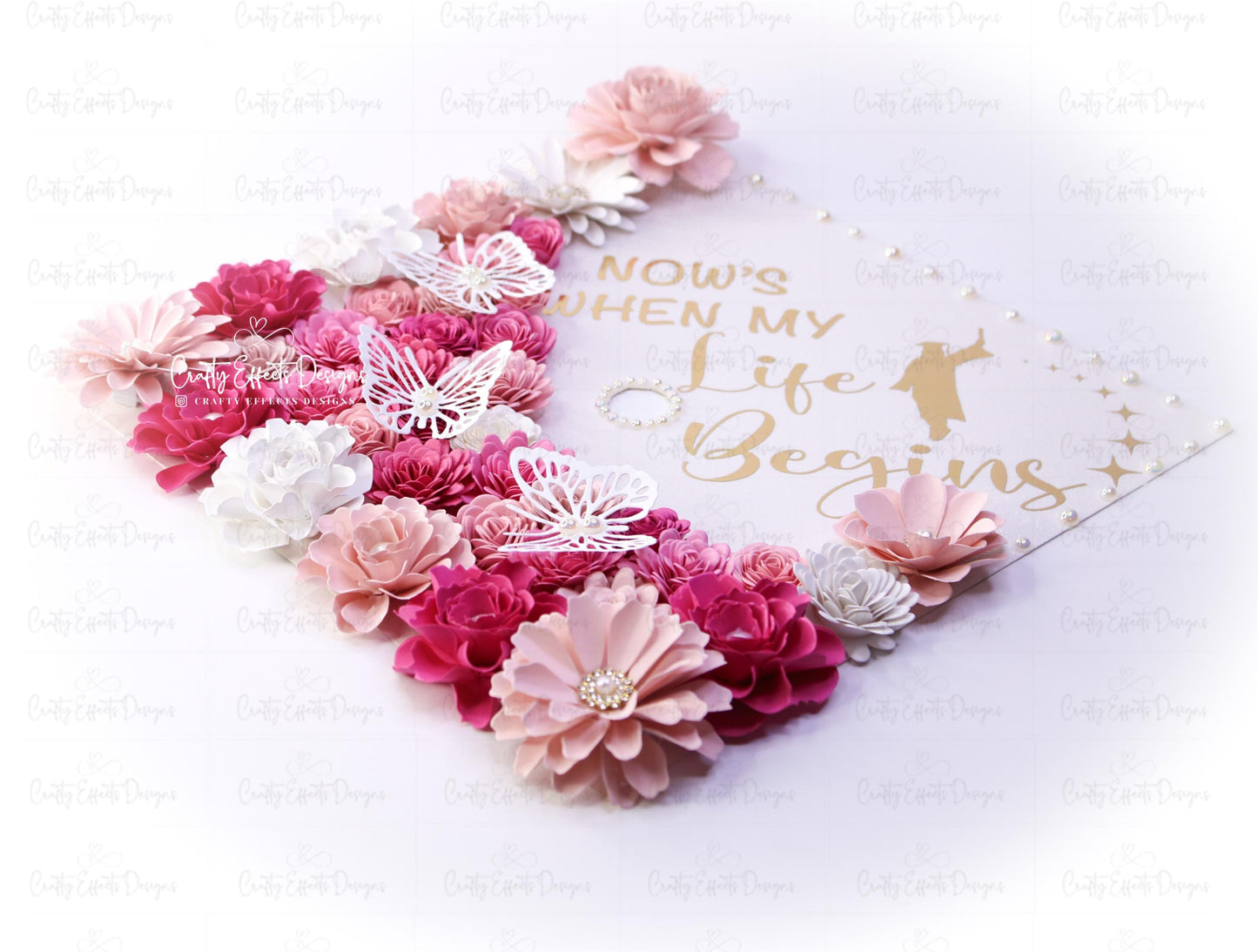 Adorno para birrete de graduación rosa coqueto