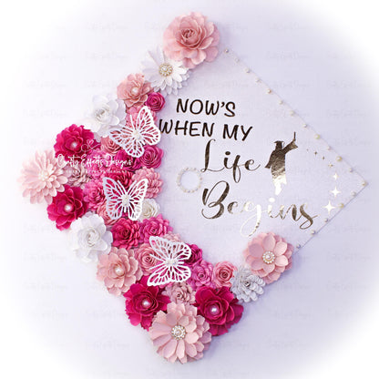 Adorno para birrete de graduación rosa coqueto