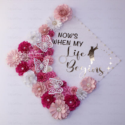 Adorno para birrete de graduación rosa coqueto