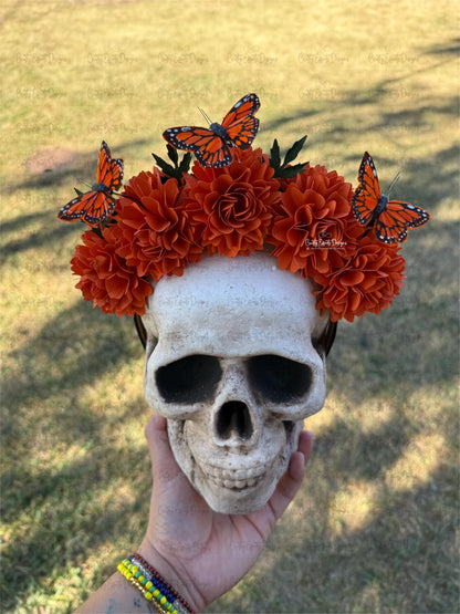 Marigold Day of the Dead | Headband l Marigold Crown Headpiece I Corona de Flores de Cempasúchil I Dia De Los Muertos
