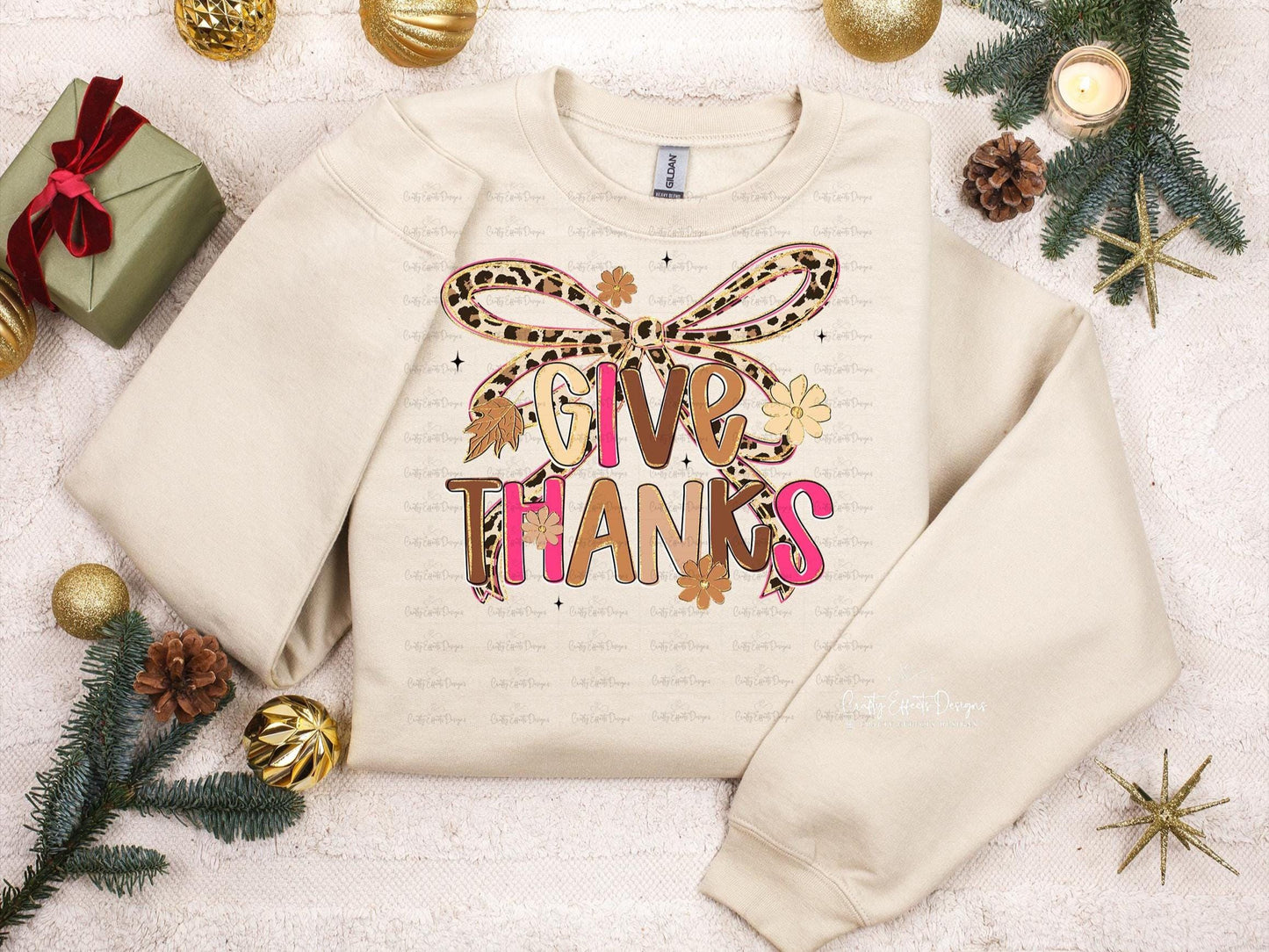 Sudadera de Acción de Gracias con estampado de bordado simulado