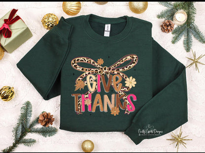 Sudadera de Acción de Gracias con estampado de bordado simulado