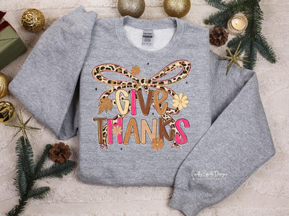 Sudadera de Acción de Gracias con estampado de bordado simulado