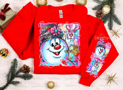 Sudadera navideña con muñeco de nieve escarchado, suéter navideño cómodo