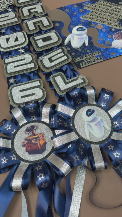 Robot Love Inspired Graduation Lei & Cap Topper Set – Custom Class of 2026