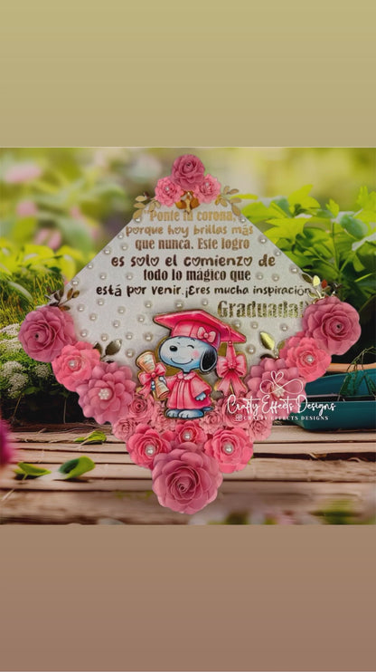 Handmade Floral Graduation Cap Topper: Custom-Made