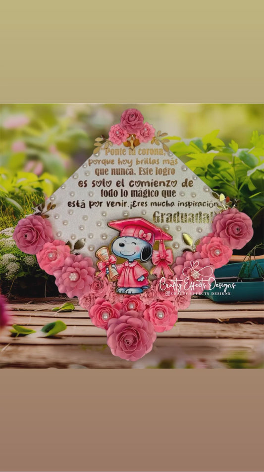 Handmade Floral Graduation Cap Topper: Custom-Made